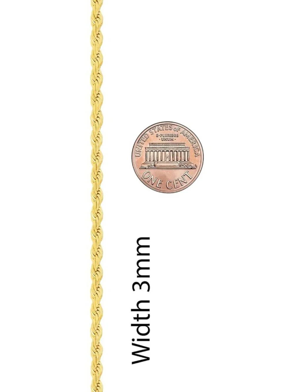 24k Gold Rope Chain Necklace for Men & Women - Diamond Cut, Heavy Duty Clasp